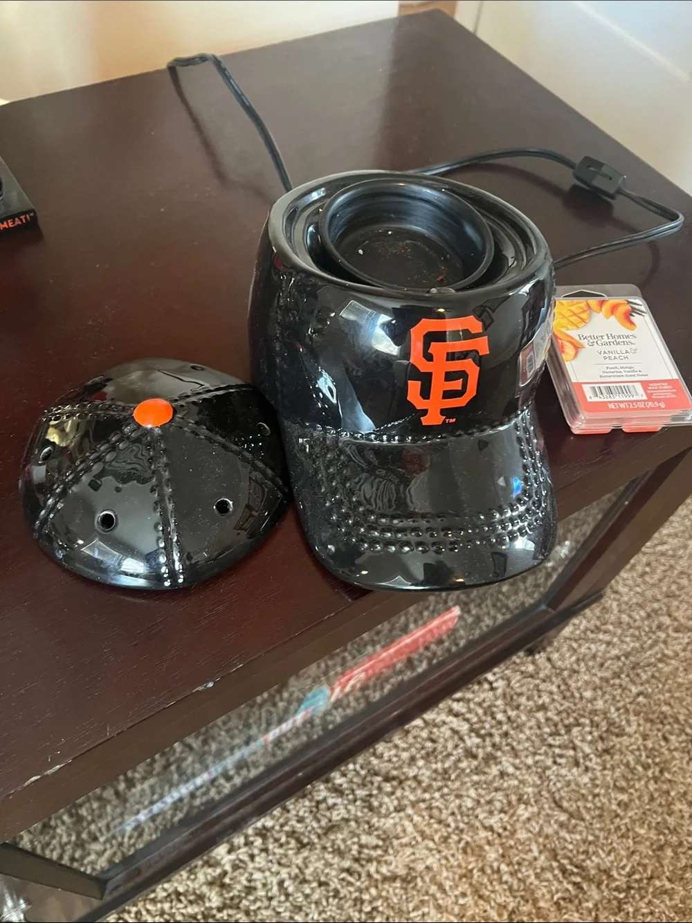 San Francisco Giants Black Ceramic Cap Wax Warmer - Orange Logo